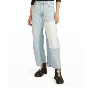 Light Blue Distressed Wide-Leg Etica Jeans